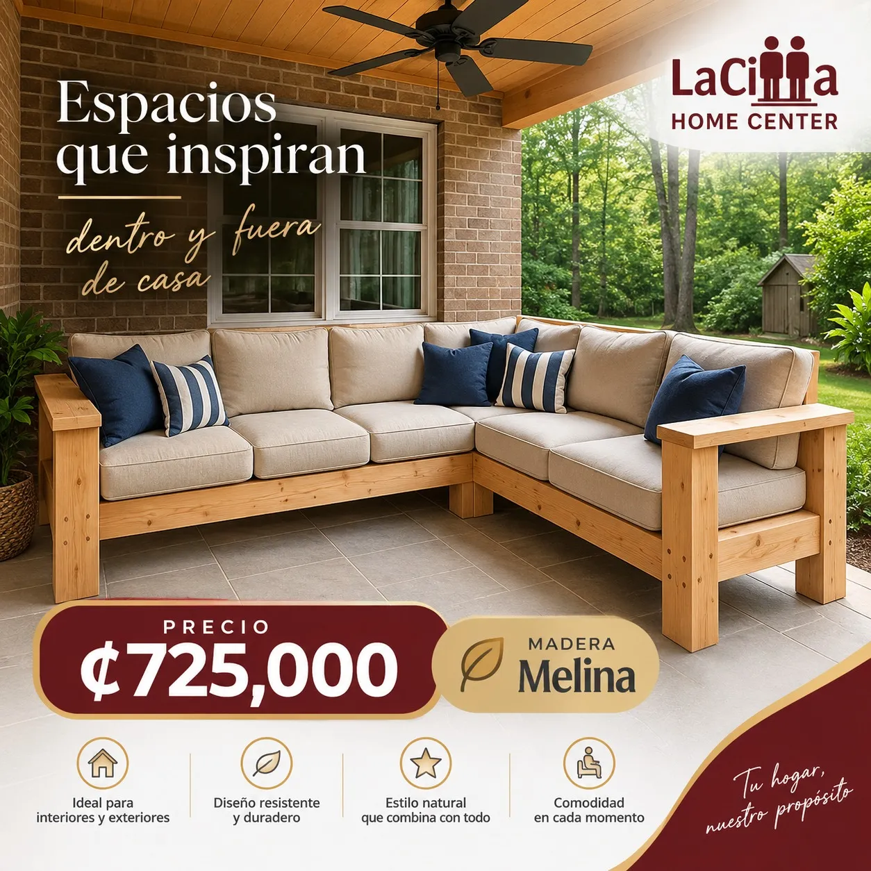Juego de terraza en L