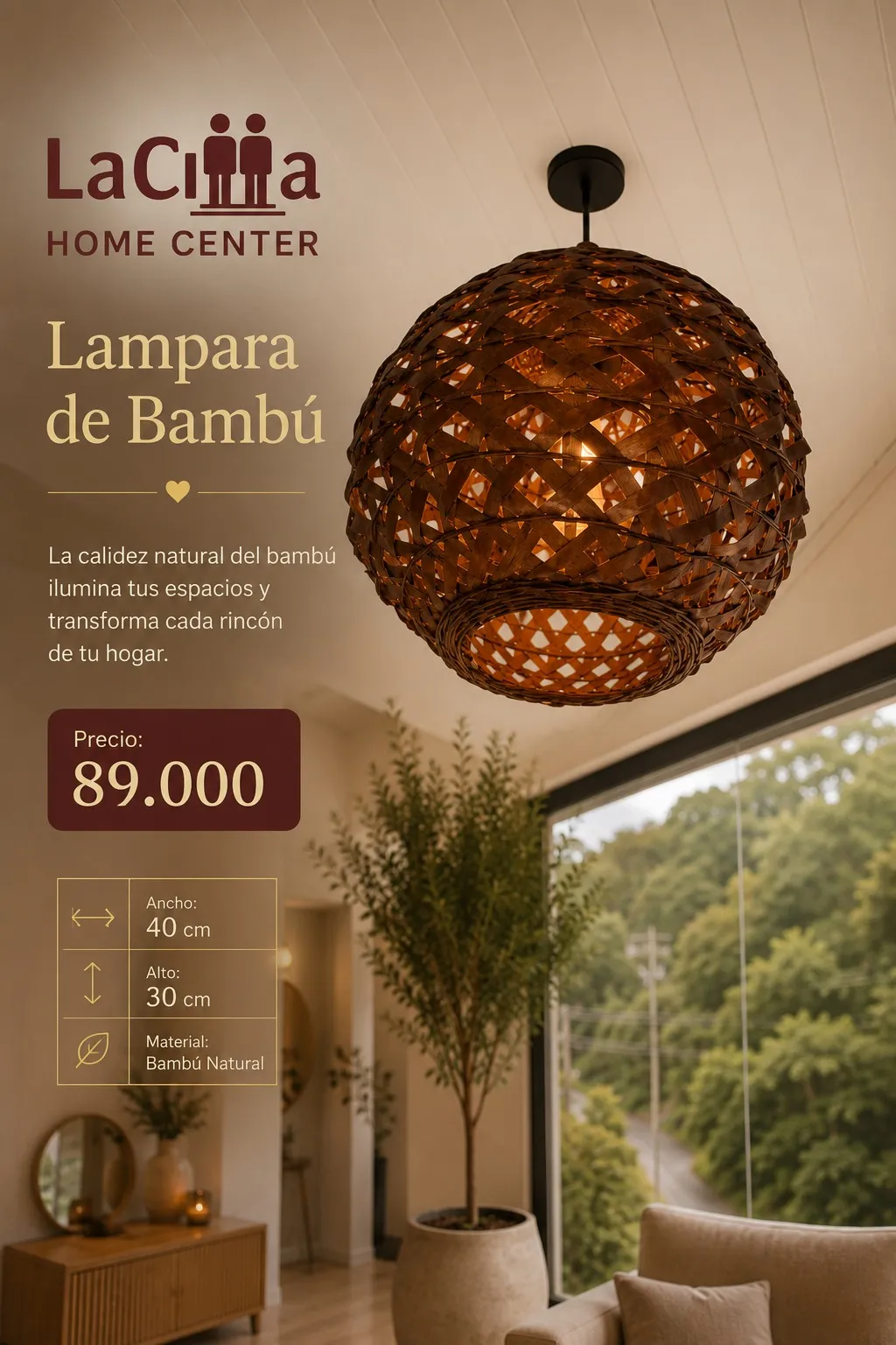 Lámpara de Bambú Nido